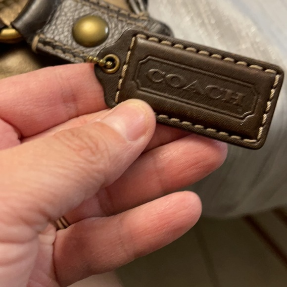 GUC Coach Brown and Gold Patchwork Purse - Picture 3 of 12